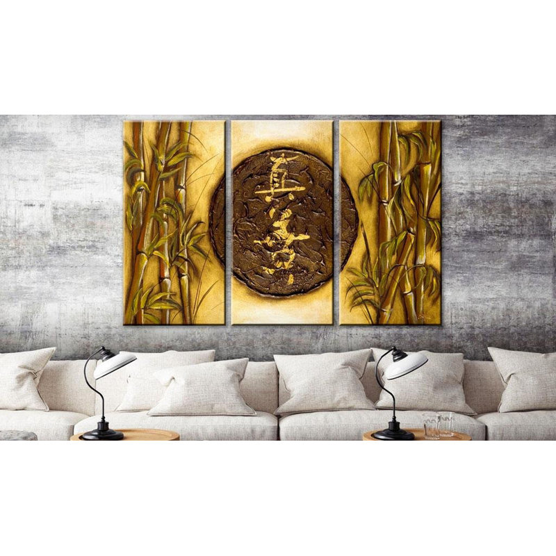 " Oriental Symbol " 3 - Pieces Painting Print, 16" H x 24" W