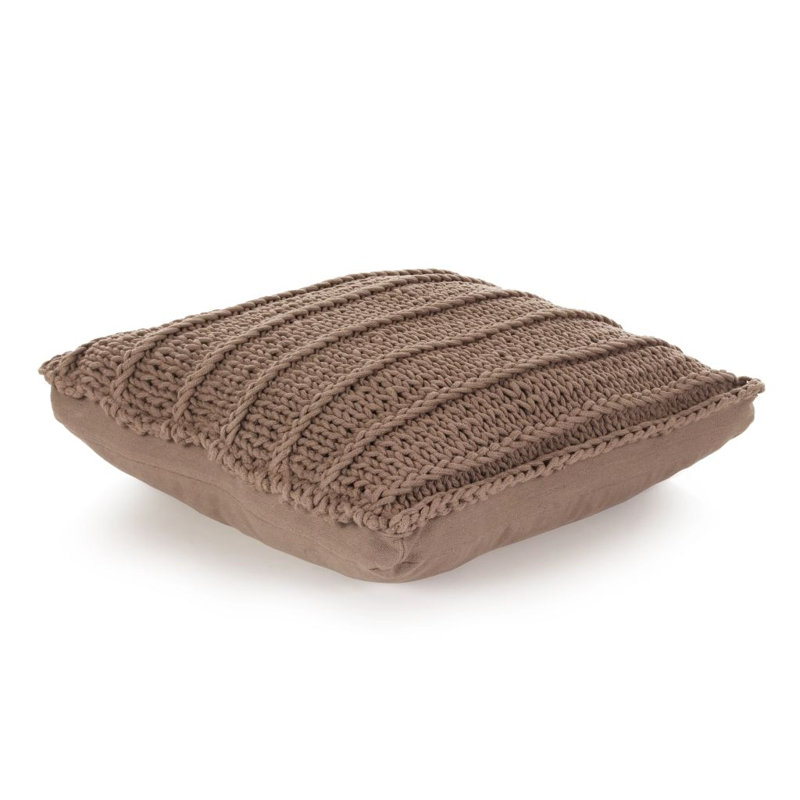 Villasenor Square Floor Cushion Cover, Brown
