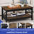 39.3"W Rectangle Simple Coffee Table with Bottom Shelf, X-Framed Support-957051269-957051268