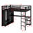Loft Bed Frame With Wardrobe,Desk And Storage Shelves-826711887-826711886
