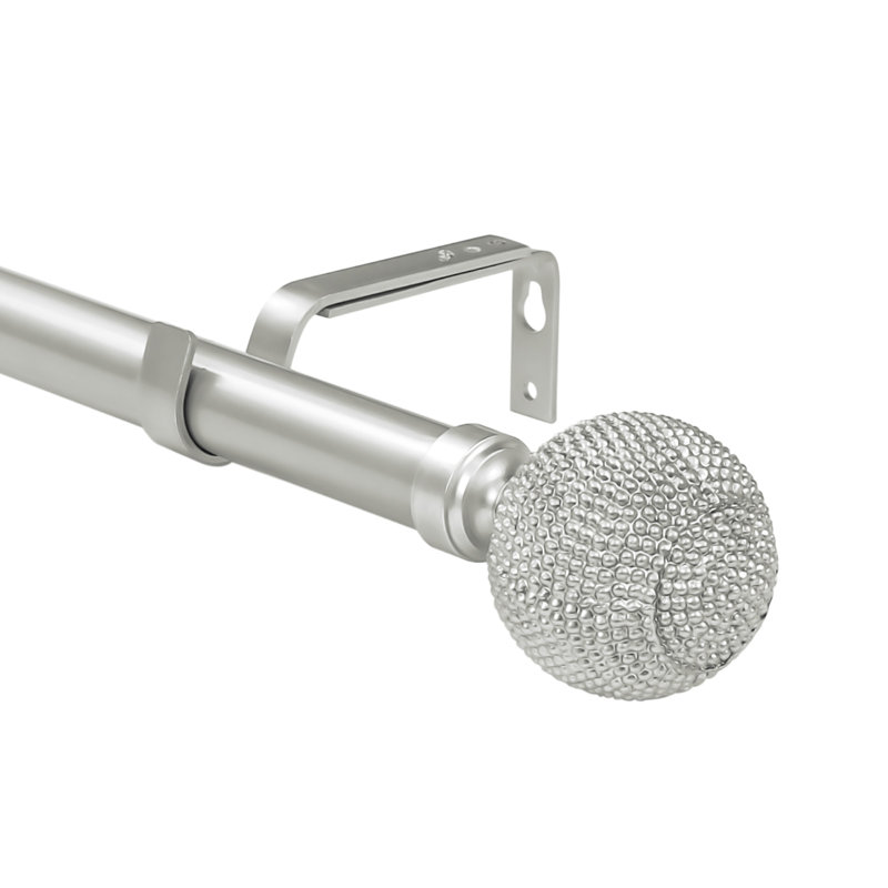 Tringle à rideaux simple réglable 1 po, 48 po - L 84 po, Étain