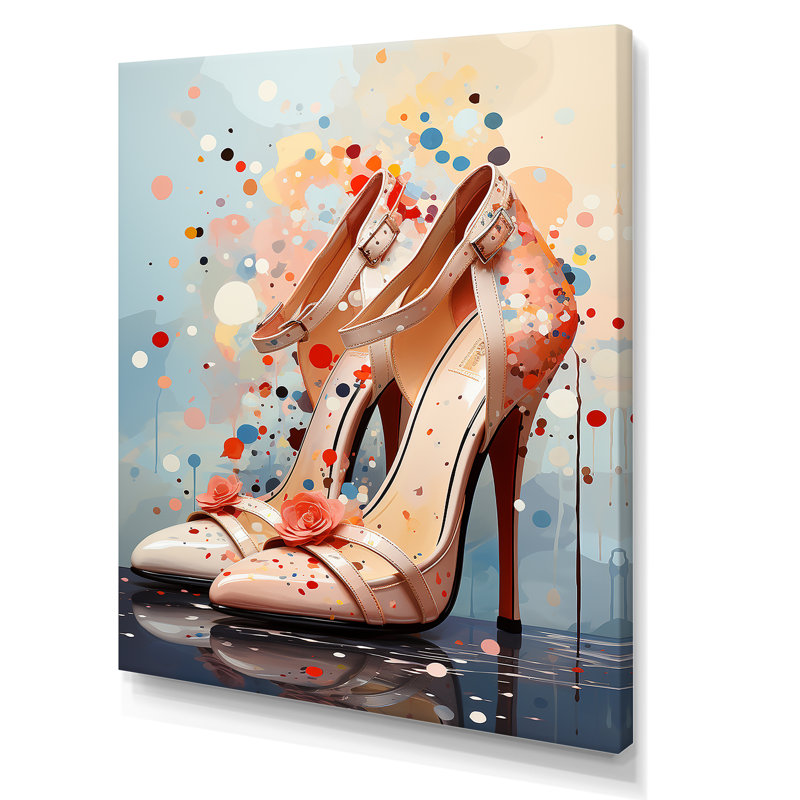 Mid Mid Pink High Heels Elegance I - Fashion High Heels, art mural, Toile tendue, H 32 po x l 24 po x P 1 po