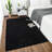 Rectangle Mardena Solid Color Machine Tufted Shag Microfiber Area Rug in Black-466226333