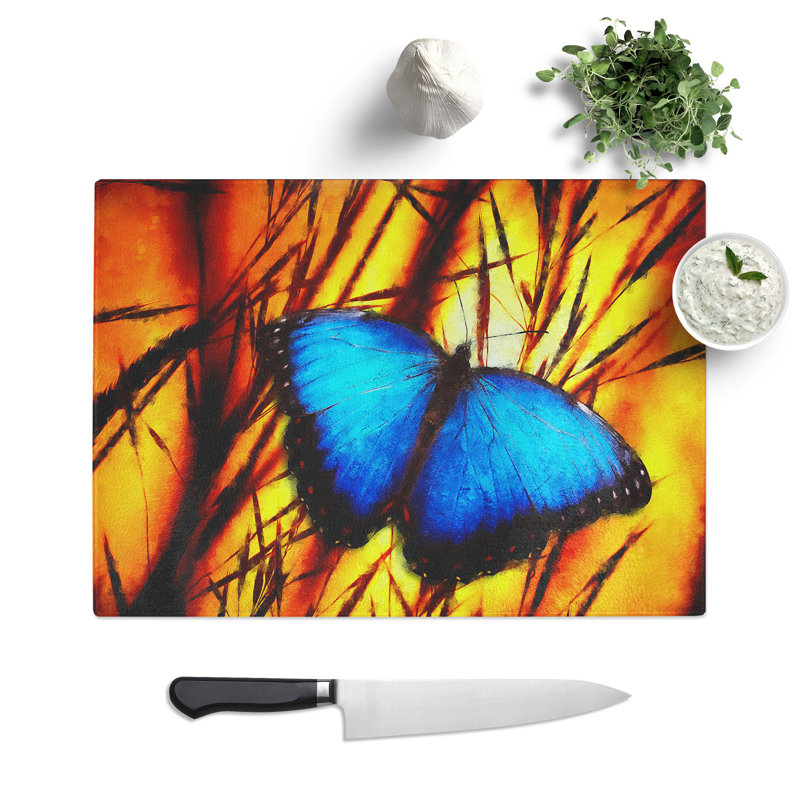 Butterfly Vol.7 Painting Chopping Board, 0.4cm H x 20cm W x 28.5cm L
