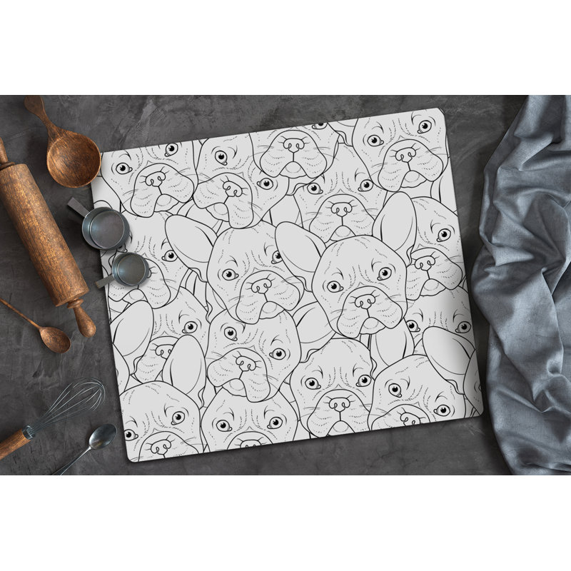 Flemingdon Tempered Glass Bulldogs Chopping Board, 52cm x 40cm