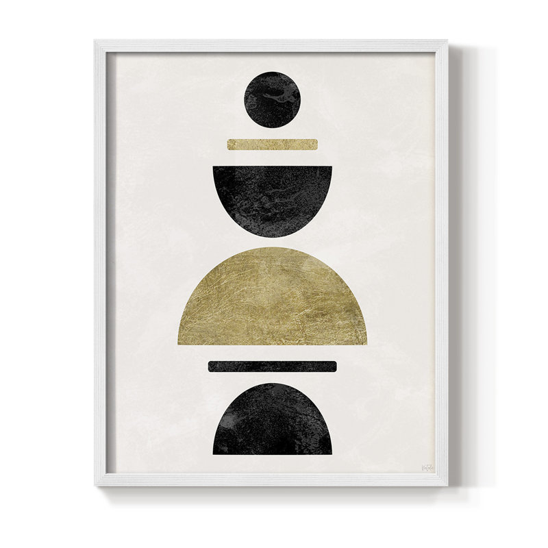 Modern Stack Framed Print - Solid Wood, White, 10" H x 8" W