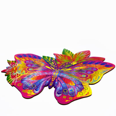 Wood Trick Jewel Butterfly Unique Shaped Puzzle