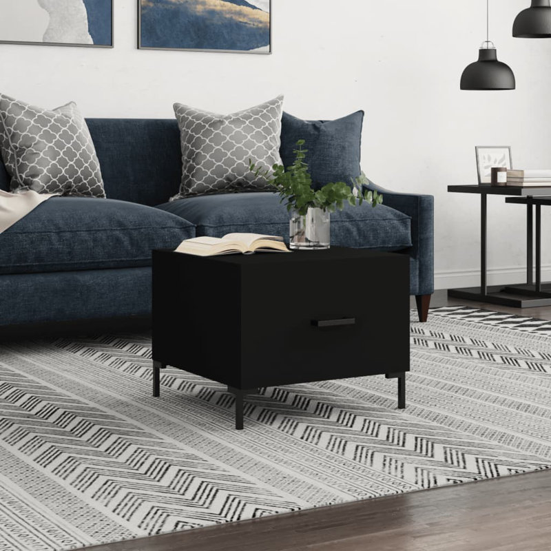 Avaiyah Four Leg Coffee Table with Storage, Black