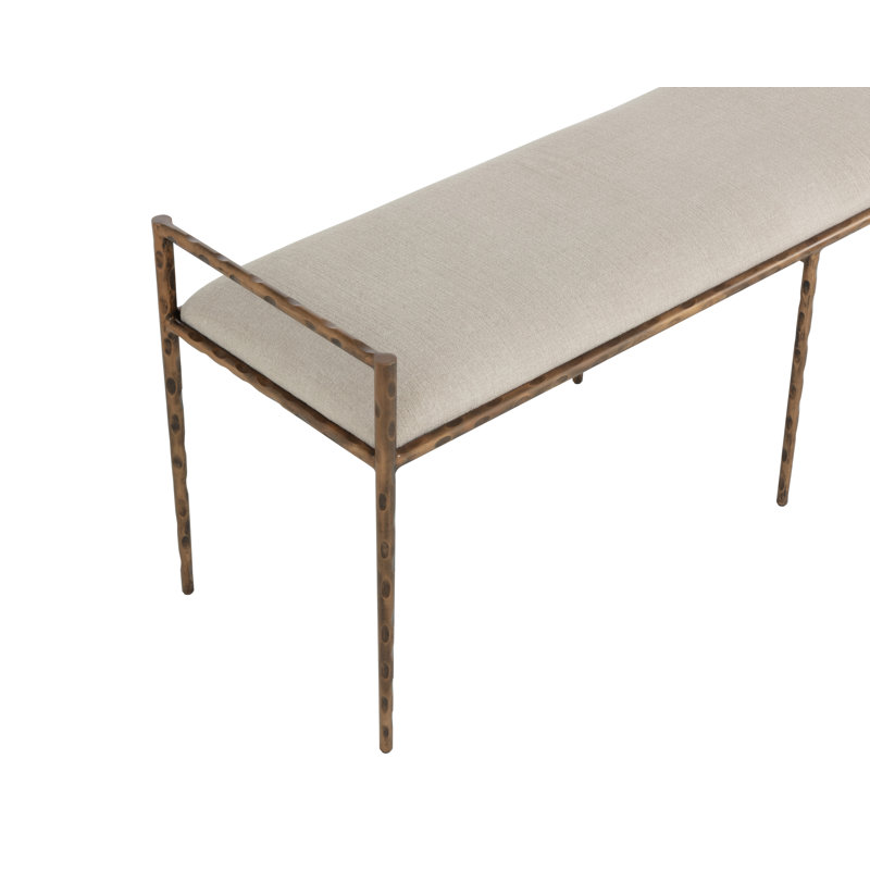 ESAI Upholstered Bench, Taupe