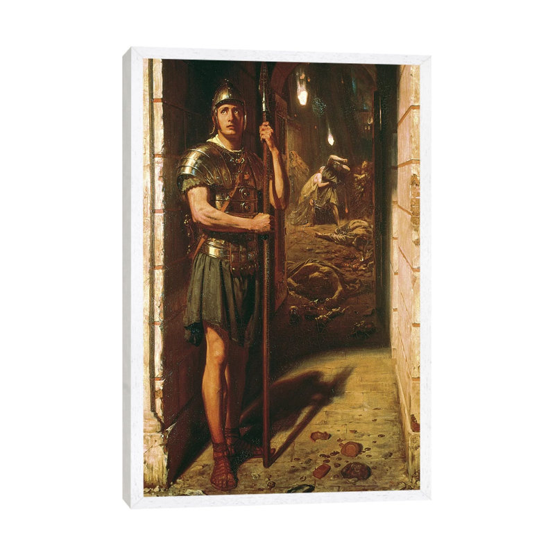 Faithful Unto Death, 1865 by Edward John Poynter - Painting on Canvas, 66.04cm H x 45.72cm W x 3.81cm D, White Framed