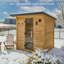 Sauna d'extérieur en cèdre traditionnel pour 4 à 6 personnes avec chaufferette électrique 9kW Backyard Discovery Henley, contrôle Wi-Fi, lumières DEL