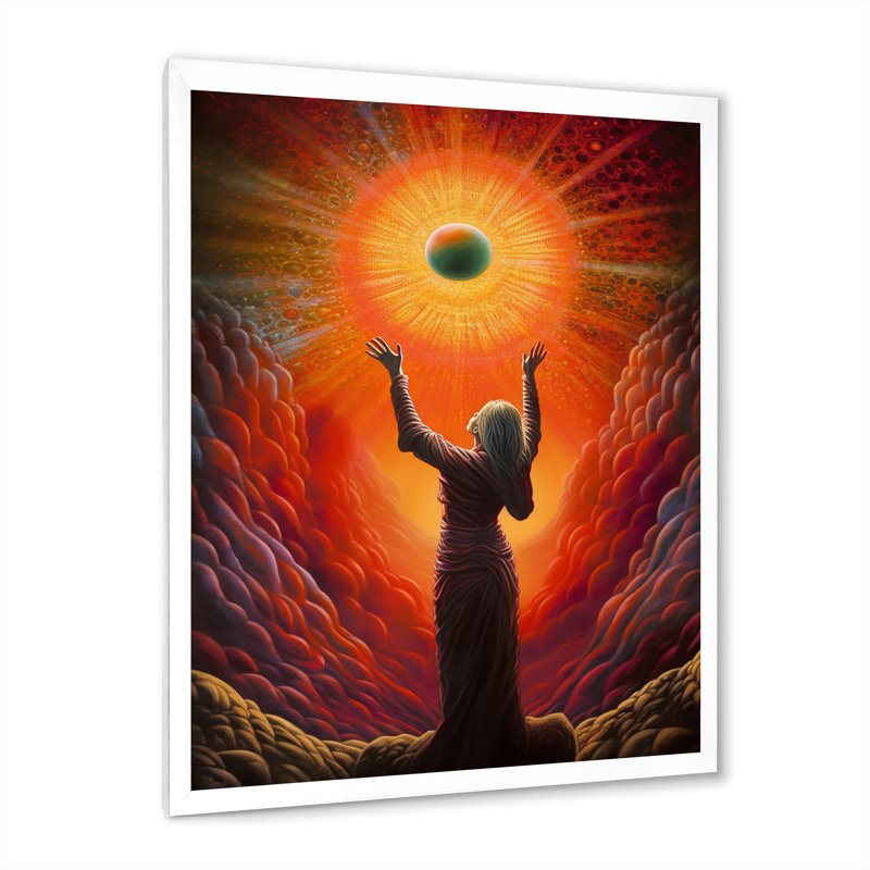 «Universal Goddess Of Compassion I», reproduction sur toile, Cadre simple blanc, H 32 po x l 16 po x P 1 po