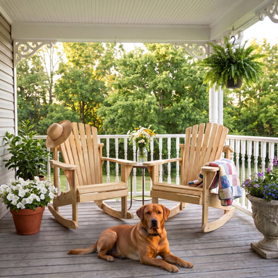 Weathercraft Classic USA-Made Classic Adirondack Rocking Chair – Premium Pressure-Treated Pine, Weather-Resistant Outdoor Comfort by Weathercraft