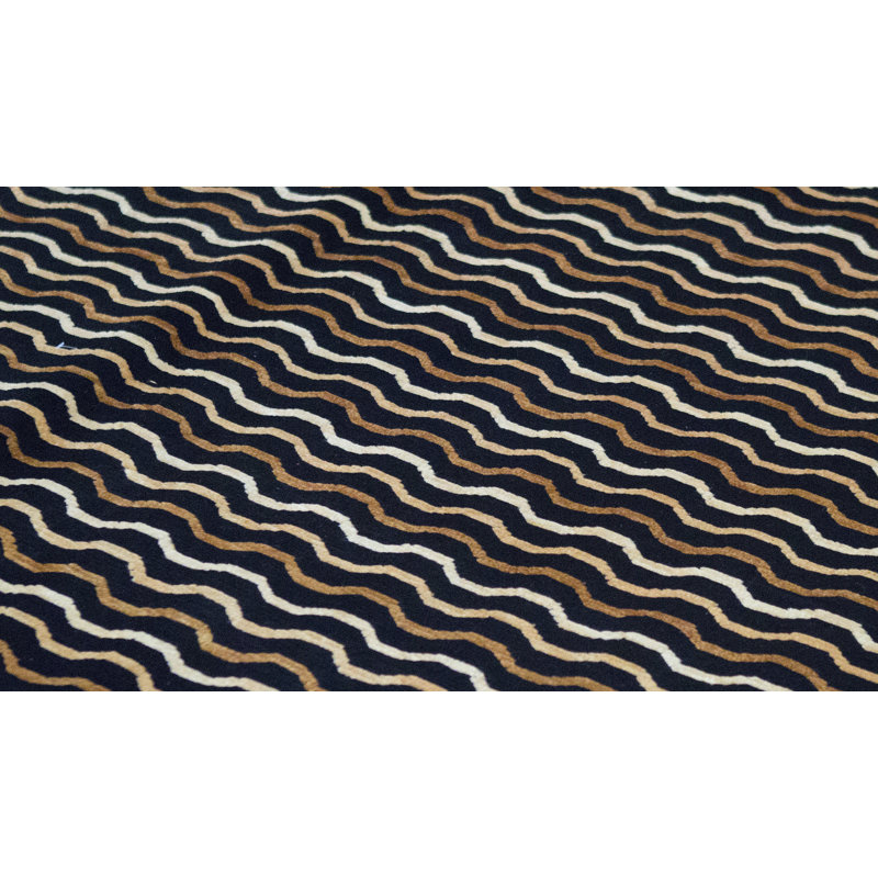 Hand-Knotted High-Quality Black Area Rug