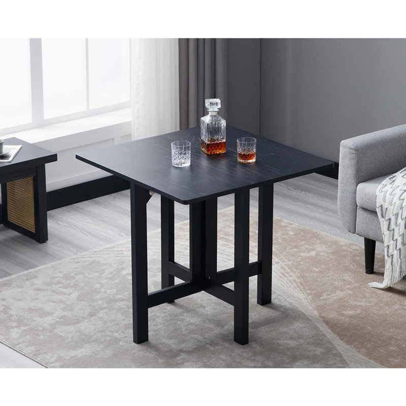 Square Folding Table Small Wood Dining Table Foldable Car...