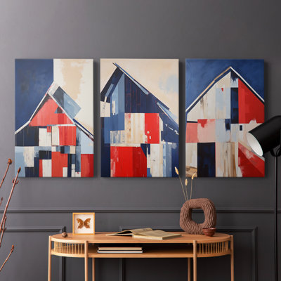 Barn Americana  Series  XXII  -Premium Gallery Wrapped Canvas Set -Ready to Hang