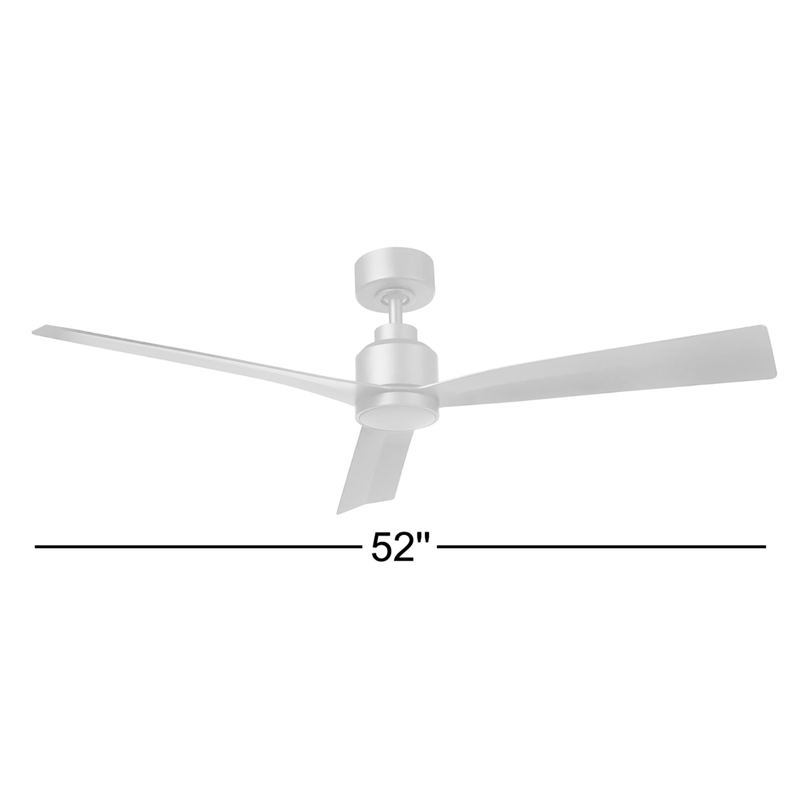 52" Smart Ceiling Fan with Light Kit, With Light Kit, Matte White