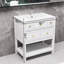 Ensemble de meuble-lavabo autoportant blanc avec 5 tiroirs 30 po avec lavabo en céramique