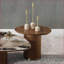 Table basse à piédestal en noyer pour petits espaces, peu encombrante et décor de salon élégant