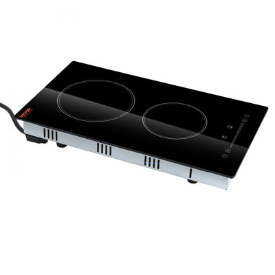 Plaque de cuisson électrique intégrée, 2 brûleurs 20 x 11,6 pouces, surface de cuisson rayonnante en verre 240V