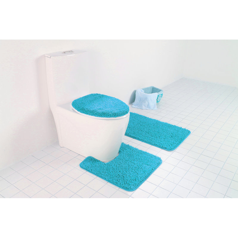 Saveion Non-Slip Bath Rug, Turquoise