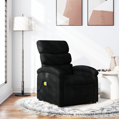 Fauteuil inclinable de massage Vidaxl, tissu noir 3205811