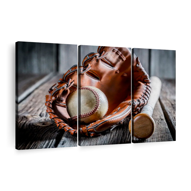 «Baseball Basics» sur toile, H 24 po x l 38 po x P 1,25 po