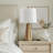 Boho Style Resin Table Lamp For Living Room/Bedroom/Entryway Console/Decorative Supplements With Folding Shade Accent
