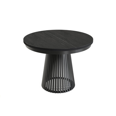 180 cm Extendable Round Dining Table with Steel Base