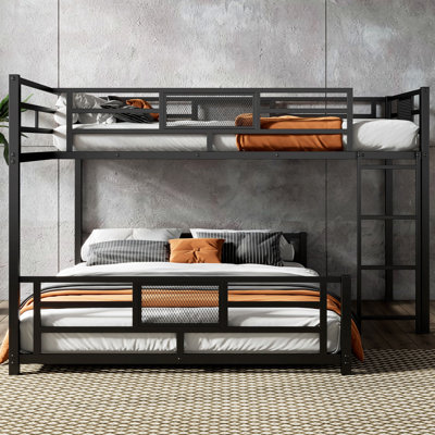 L-shaped Metal Twin over Full Size Bunk Bed
