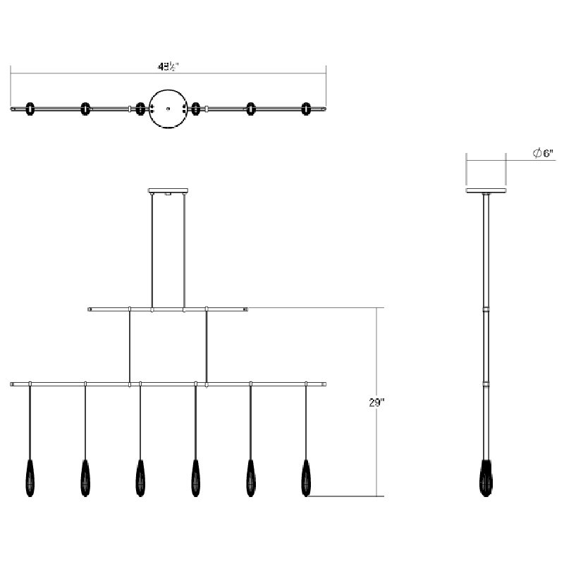 Suspenders® 6 - Light LED Pendant