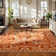 Kaldi Washable Rugs for Living Room Botanical Print Area Rug Non Slip Stain Resistant Dining Room Mat