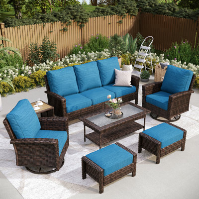 Outdoor Wicker Patio Conversation Furniture Set