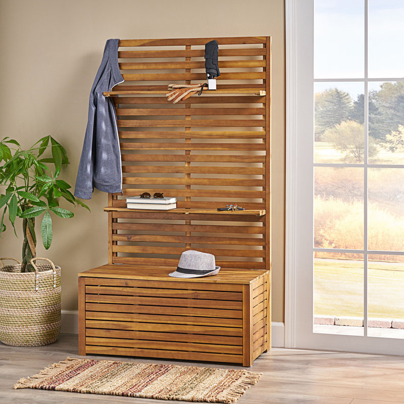 Storage Bench With Rack
