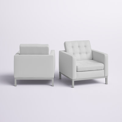 Loft Tufted Vegan Leather Armchairs -