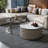 Round stone slab coffee table set-1466740830