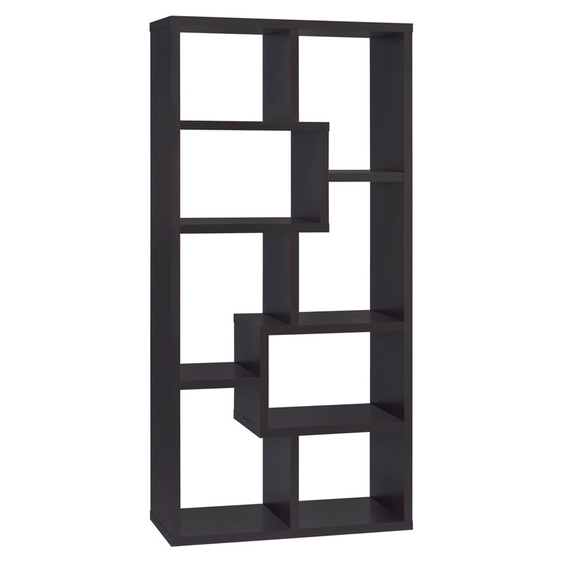 Bibliothèque à 8 tablettes Cappuccino, (8 tablettes) H 70,75 po x l 35 po x P 11,75 po, Cappuccino