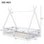 Lit simple en bois simple avec clôture protectrice, blanc