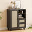Buffet en rotin avec tablette réglable, buffet avec tiroirs pour le salon, la cuisine, le vestibule-647114917