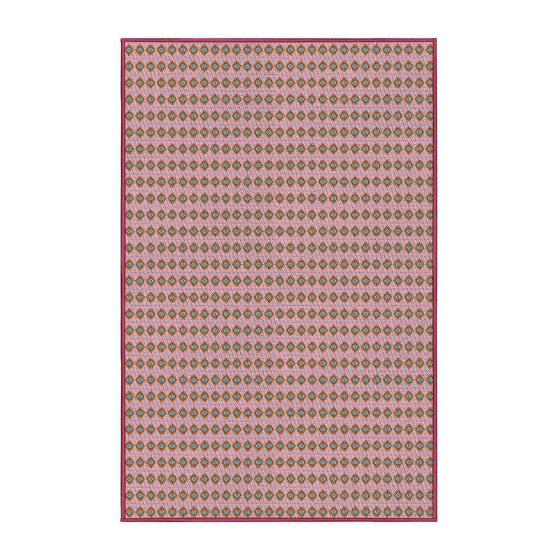 Motif géométrique rose Tapis décoratif, Rectangle 5 pi x 8 pi