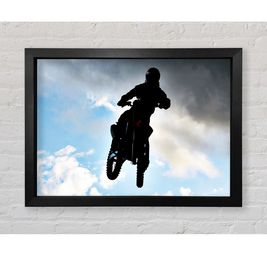 Gerahmter Kunstdruck Motorcross Freestyle In The Sky