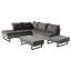 Poly Rattan Set, Garden Set, Seating Group, Sofa Lounge, Garden Lounge For 4-5 People,Lounge With Corner Sofa, Table & Cushions, Removable And Washable Fabric Cover, Grey