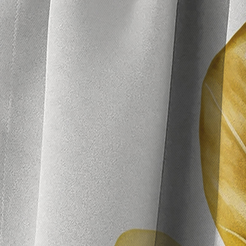 Jaune et gris Philodendron Leaf I - Rideau floral - Rideau occultant floral - 1 panneau, L 52 po x L 108 po