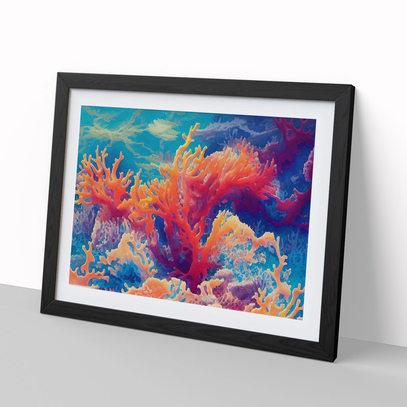 The Coral Reef Vol.4 - Single Picture Frame Print, Black, 46cm H x 64cm W