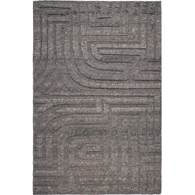 Folk Slate Area Rug, Rectangle 10' x 14'