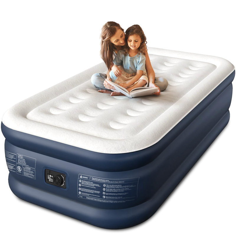Cherimor, Twin XL Air Mattress, 18" High, Built-in pump, Leak-Tested, 2-Min Inflate, 500 lb Support, Twin XL 18"H