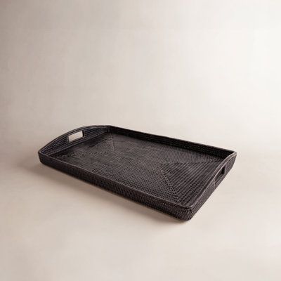 Ilonka Grayton Rectangular Ottoman With High Handles Serving Tray