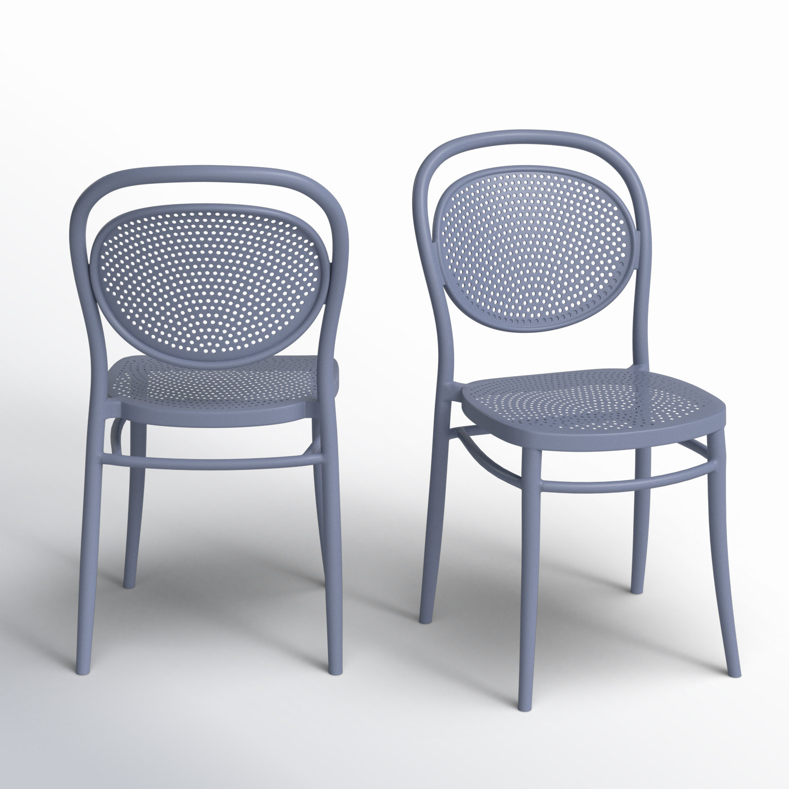 Farrah Stackable Patio Side Chair, Dark Gray