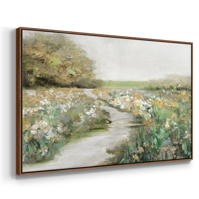 Toile tendue encadrée Quiet Meadow, H 17 po x l 25 po x P 2 po, Cadre noyer