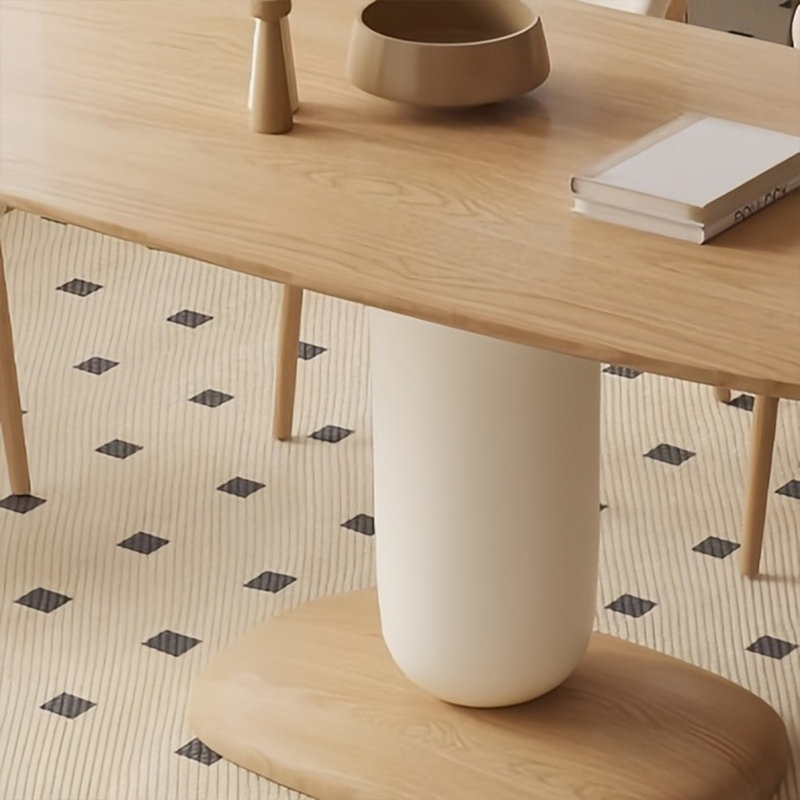 Ensemble de table de salle à manger moderne et simple en bois massif ovale, H 29,5 po x L 55,1 po x l 31,5 po